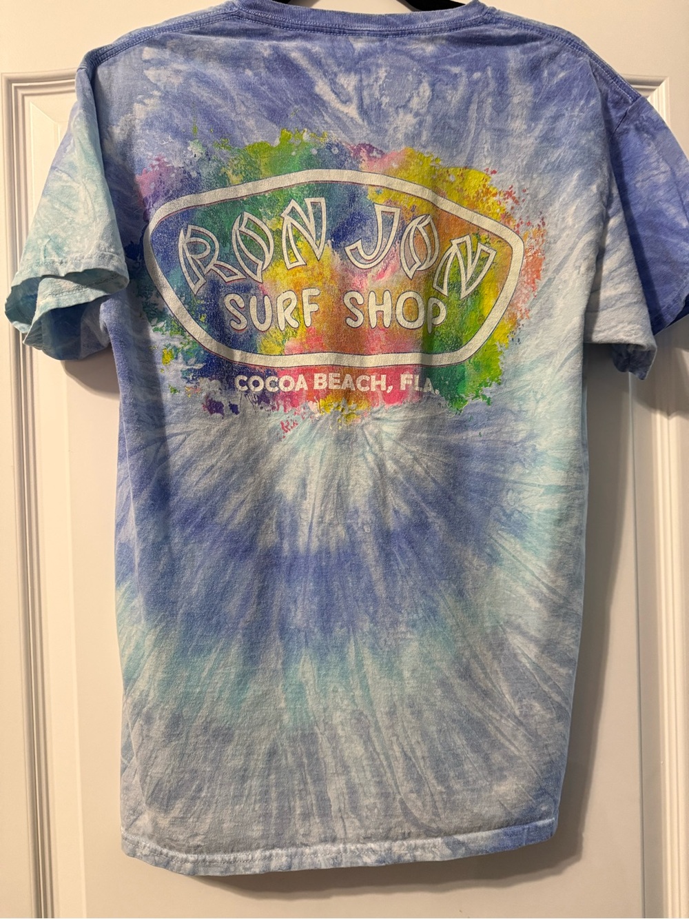 Ron Jon Cocoa Beach Blue Teal Gray Tie-Dye T-Shirt